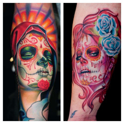 thecrimsondynamo:  The two tattoos I want there just beautiful (the one on the left is done by Nikko Hurtado and the one on the right is done by Cecil Porter)