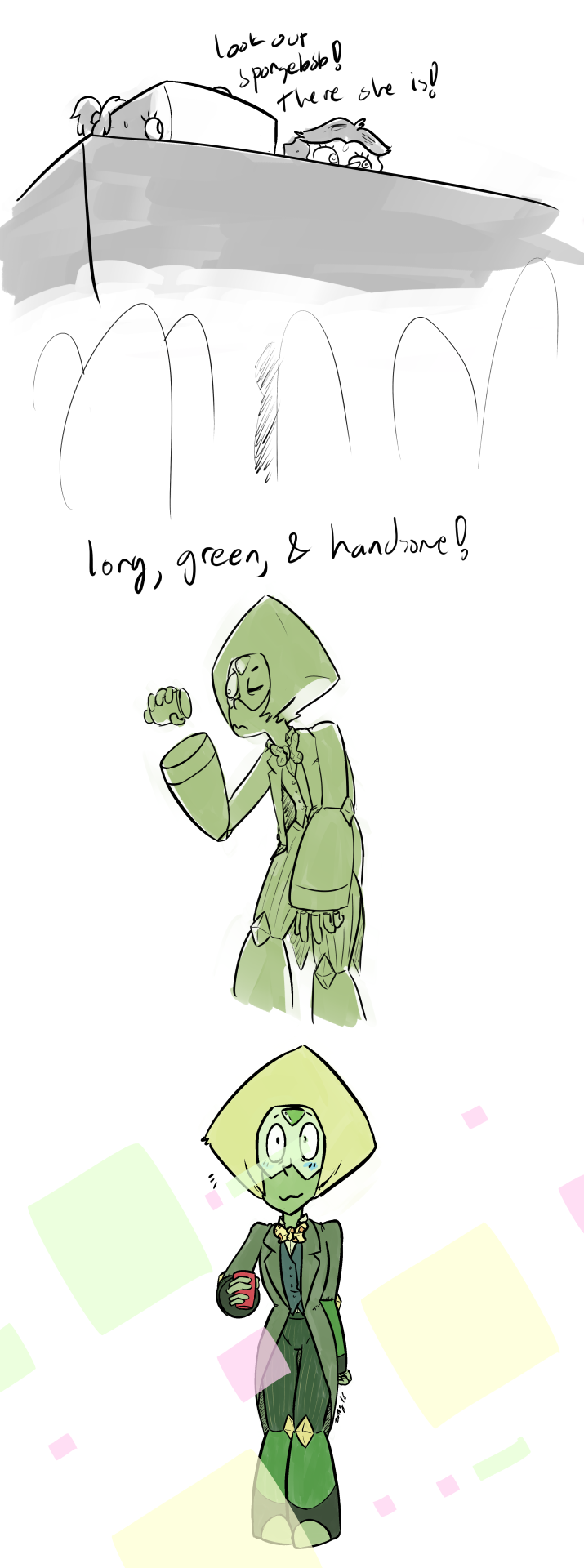 zottgrammes:  long, green, and handsomeft. tuxedo peridot