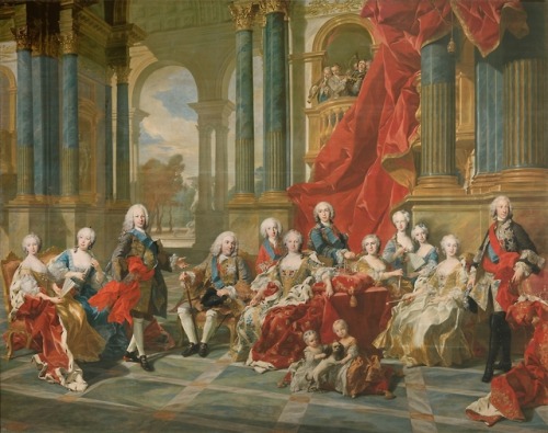 flyse: The Family of Philip V, Louis-Michel van Loo (French, 1701–1771), 1743 Oil on canvas