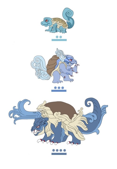 skeleopig:  coelasquid:  svalts:  Pokemayan Pokemons Created by Monarobot Commissions are open in the artist tumblr Twitter | Tumblr  Dat Gyarados.  This is fantastic! If you can, you should definitely support her! 