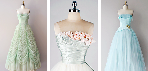  1950s Prom and Party Dresses: Pastels 