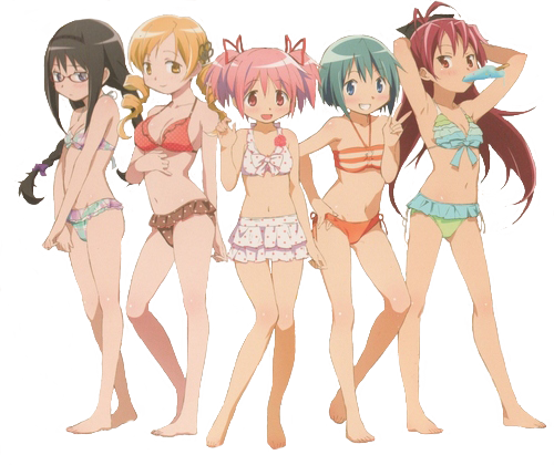 transparentious:  transparent magical girls in cute beachwear for the cold winter days (◡‿◡✿)