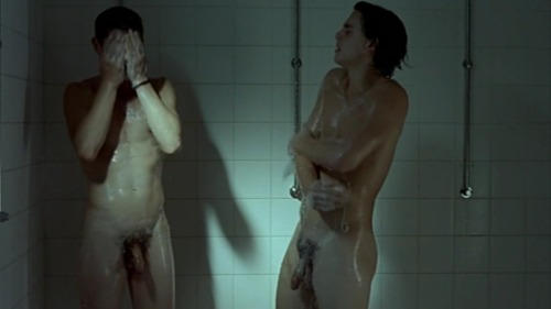 famousnudenaked:  Johan Libéreau & Pierre Perrier Full Frontal Naked Nude “Douches Froides (2005)” *Descargar Escena / Download 