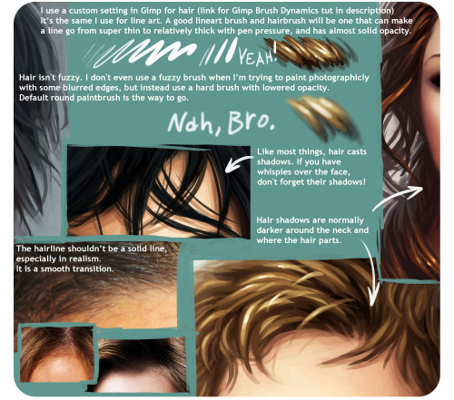thesilvereye:  View the fullsize tutorial on DA | The most handy hair structure tutorials are this video by Proko and thisblog post.These are useful for thinking about the direction hair locks flow with different styles: 1 2 3 4 5 | Painting Realistic