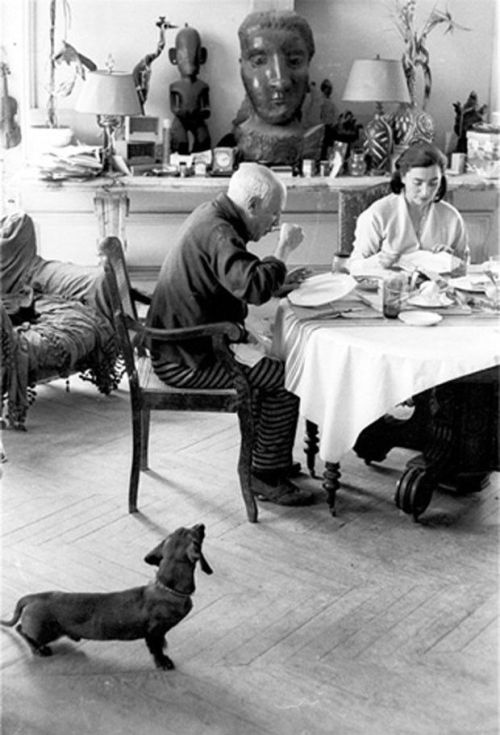 Pablo Picasso (1881-1973), Jacqueline Roque (1927-1986) and Lump (1956-1973) - by David Douglas Dunc