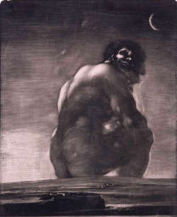 kbonddarkness:  The Colossus (Depression) anno 1818- Francisco José de Goya, spanish romantic painter