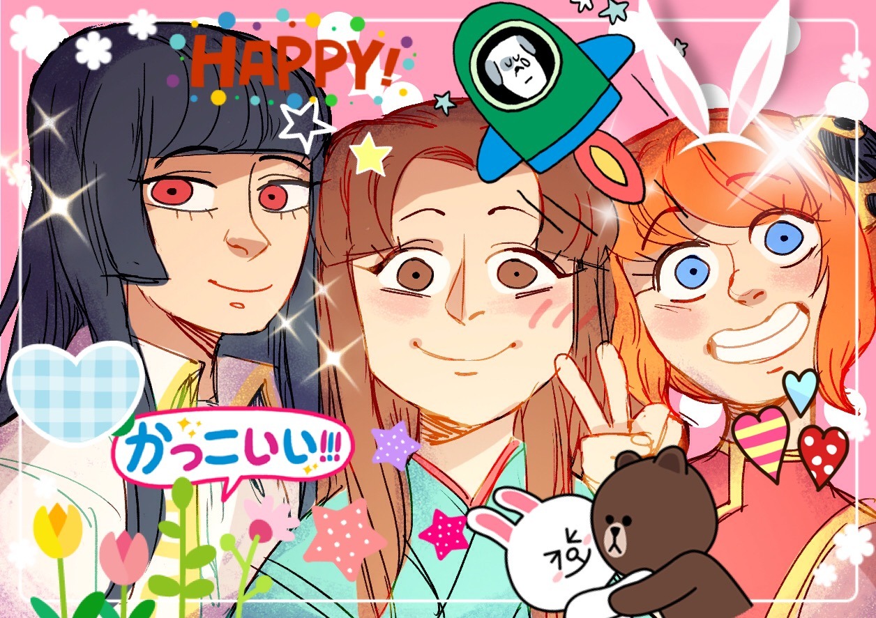 silverphones:    ✨  😊purikura!!   ✨    🌸  😋😊    ✨  🐰💖✨✨