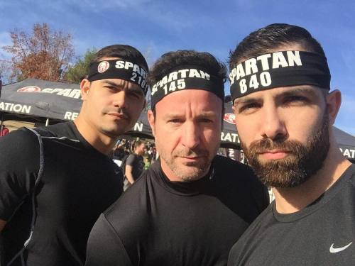 beardburnme:  “Pre-race smokey eye game faces were on! Little did we know we would have to submerge completely under muddy water within 5 min lol.  We did it bearded zoo crew! @paoloandino 🐰 @dinojan 🐯 #spartanrace #spartanready #gameface #chamon