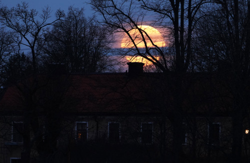 swedishlandscapes:Fullmoon over Stockholm, january 2019.