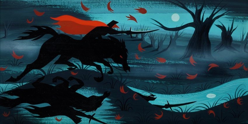 atomic-chronoscaph:
“The Legend of Sleepy Hollow - Concept art by Mary Blair (c.1947)
”