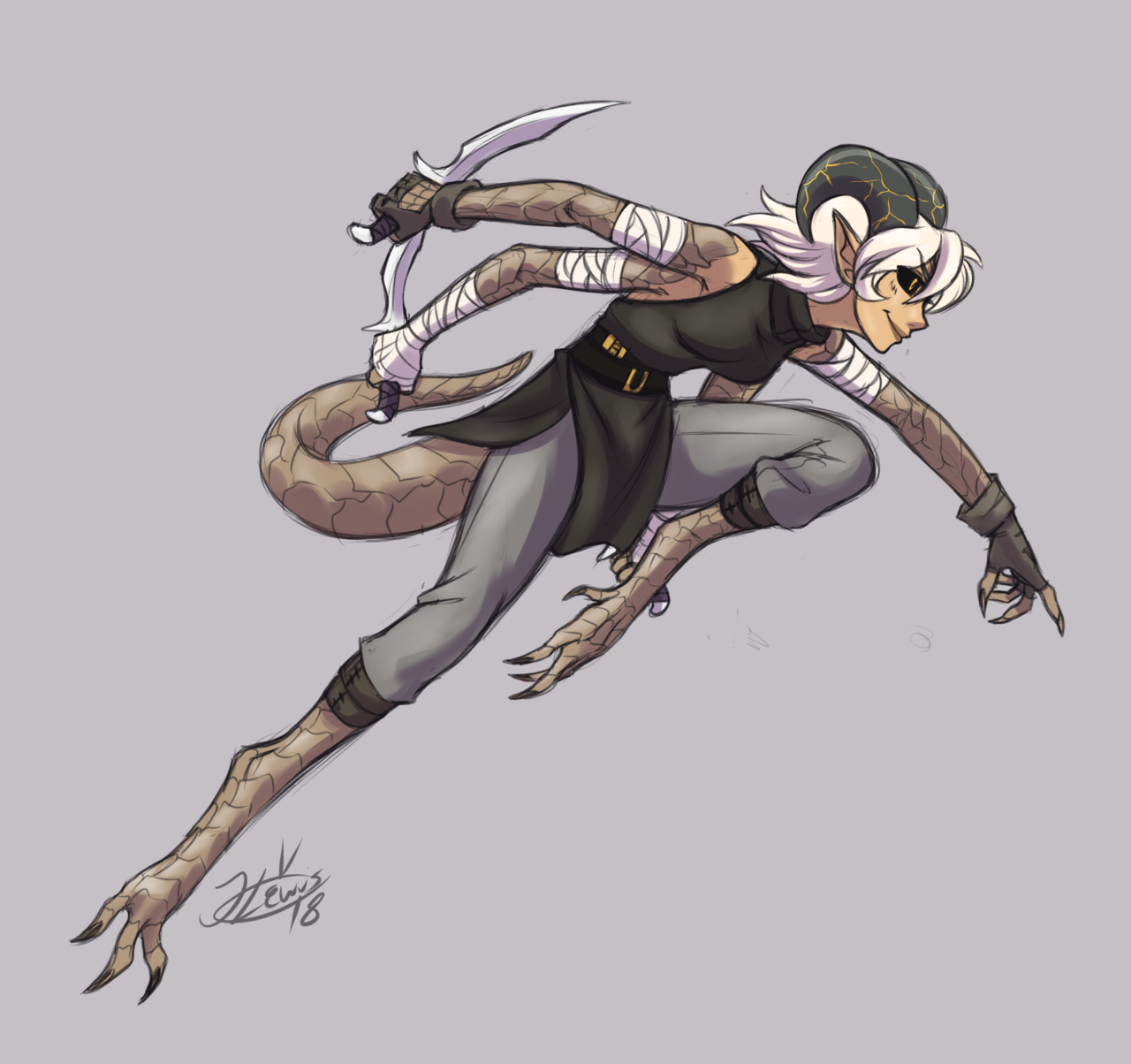 thatweirdartguyjosh: Some art of @aabsurdity ‘s Chastity in various D&amp;D