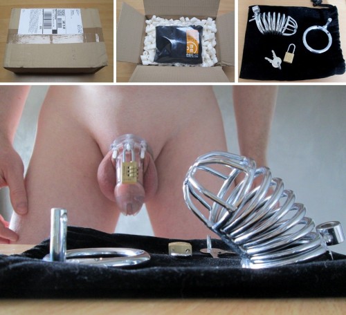 mastera6:chastityboy:My new metal chastity belt just arrived. For greater comfort and more safety…ca