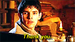 0fkingsandlionhearts:The many thank you’s that were said by Merlin and Arthur A special gifset for a
