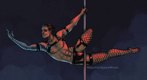 Last art for the @marvelreversebigbang 2021! I was in the mood for a stripper AU. And then my author