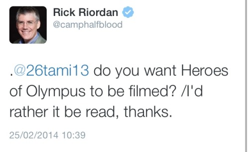 shybooklover: You’ll never hate the Percy Jackson movies like Rick Riordan hates them