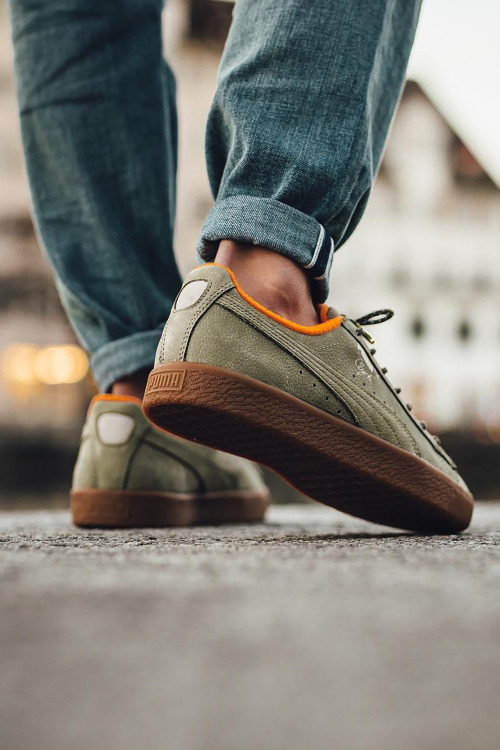 cityrulers: Puma Clyde Winter - Burnt Olive/Vintage Khaki/Orange Clown Fish Photo: Titoloshop rowanm