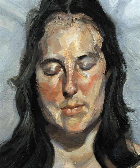 Woman with Eyes Closed, by Lucian Freud, 2002. Stolen! 