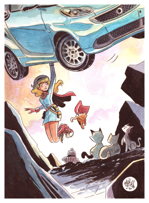 Recent Supergirl watercolor. A gift commissioned for a real life super hero who is apparently always