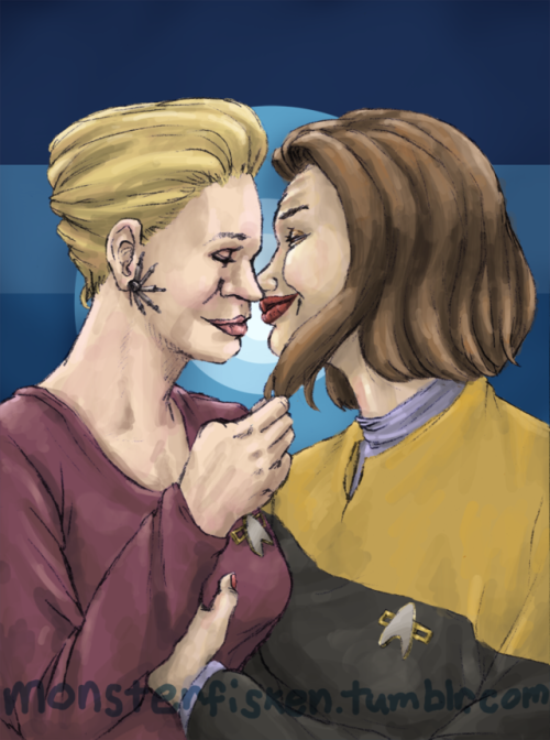 A pinch-hit gift of Seven/B’Elanna for @swissarmysonic :) For the @sapphicstartrek swap! Final