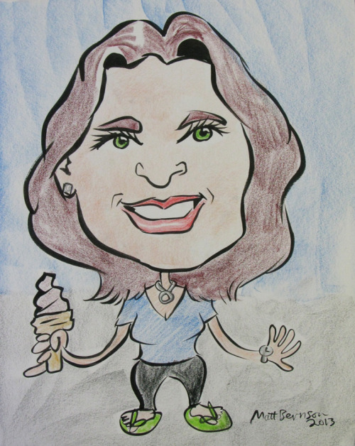 These caricatures were done at Dairy Delight 04 August 2013. Ink and woodless colored pencil on paper 11"x14" Matt Bernson 2013