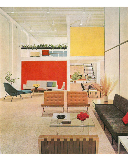 Knoll Showrooms, 1951-1956.  New York, Chicago, San Francisco, Dallas and Milan. Via Knoll 