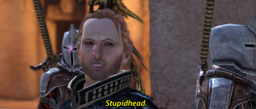 incorrectdragonage: Meredith: Abomination.Anders: Stupidhead.