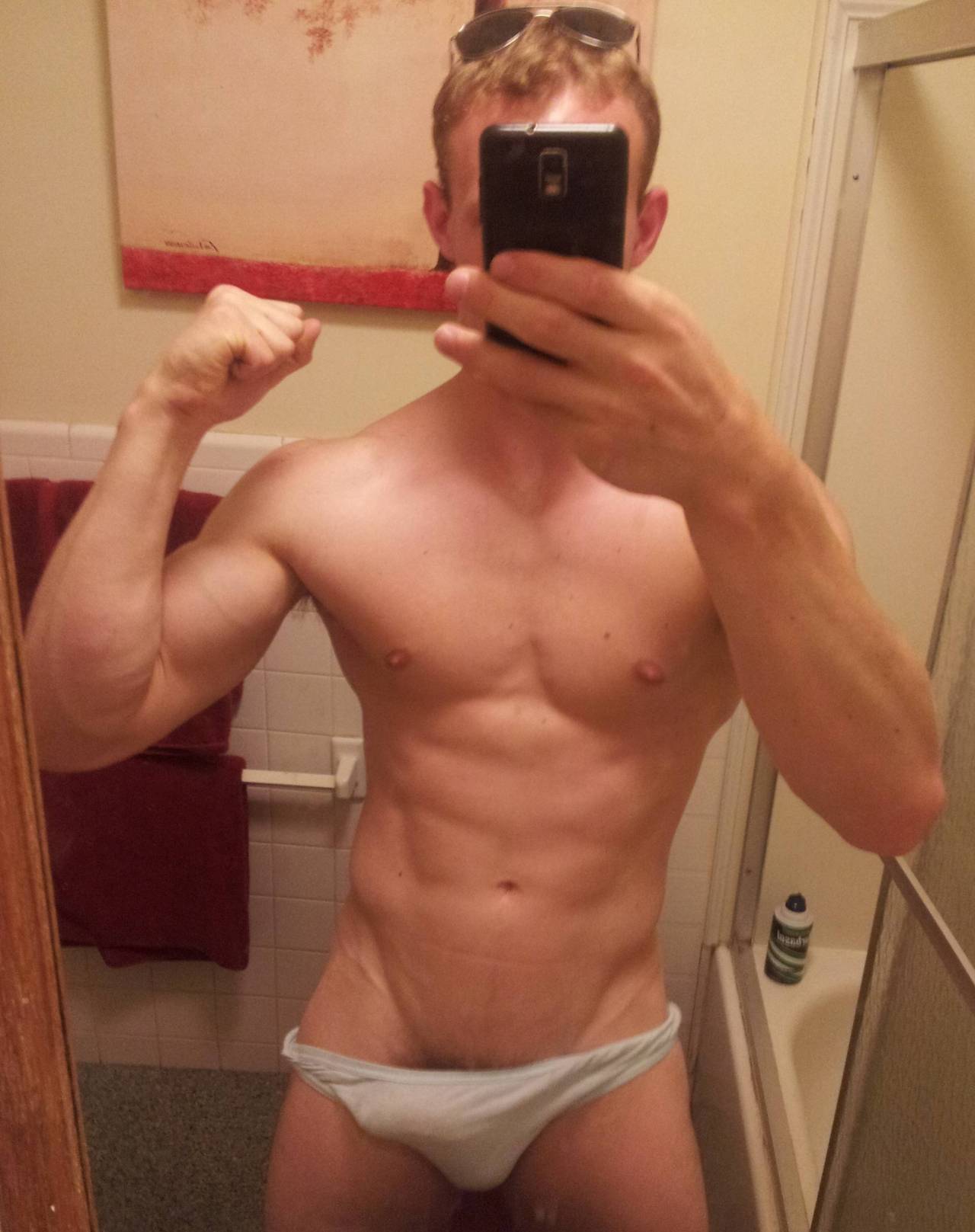 redhotbos:  Hot ginger stripping after workout  yummy !!!!!!!!!!!!!!!!!!!