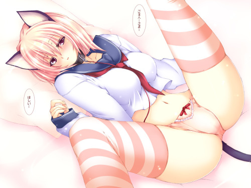 getyournekoshere:  some tired ecchi nekos :3