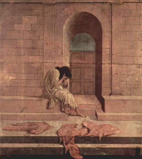 renaissance-art-blog:The outcast, 1496, Sandro BotticelliSize: 41x47 cmMedium: wood, tempera