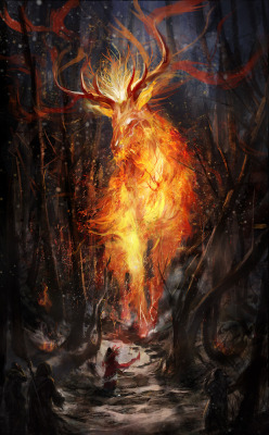 awesomedigitalart:  Fire Elemental by DrawingNightmare  Woah that&rsquo;s hot