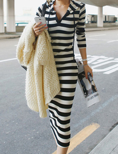 tbdresslove:stripe hooded causal dress==> hereback to school saledouble day sale