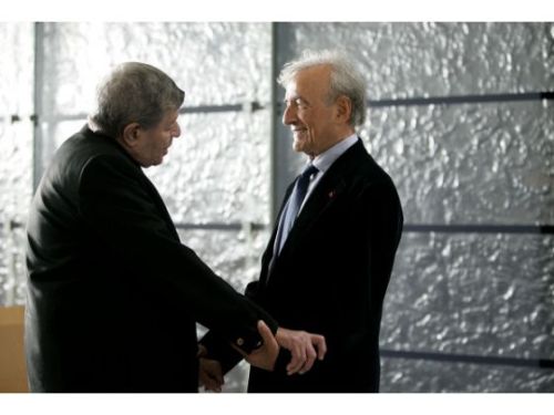 Jerry Lewis and Elie Wiesel. Clown, Night. Source.