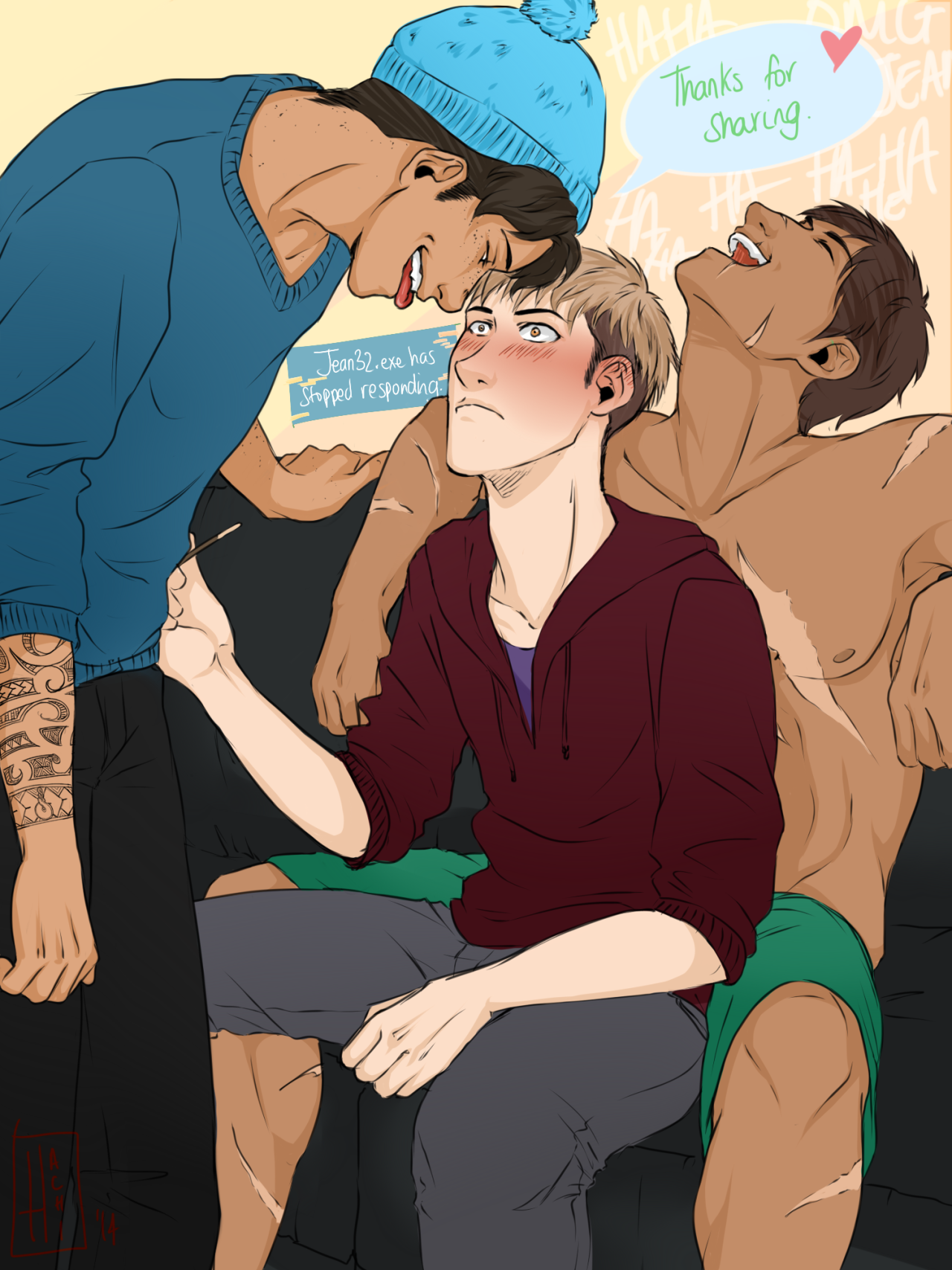hachidraws:   later on Jean finds out Eren secretly told Marco about the ‘pocky