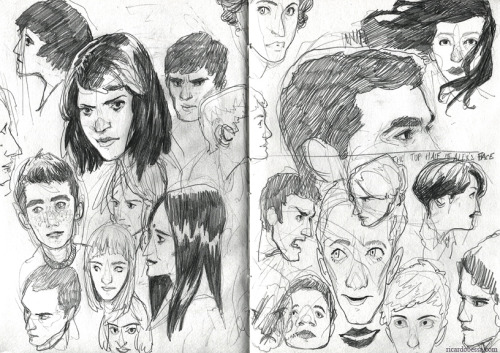 ricardobessa:I’m done with my current sketchbook  and I filled quite a few pages with fac