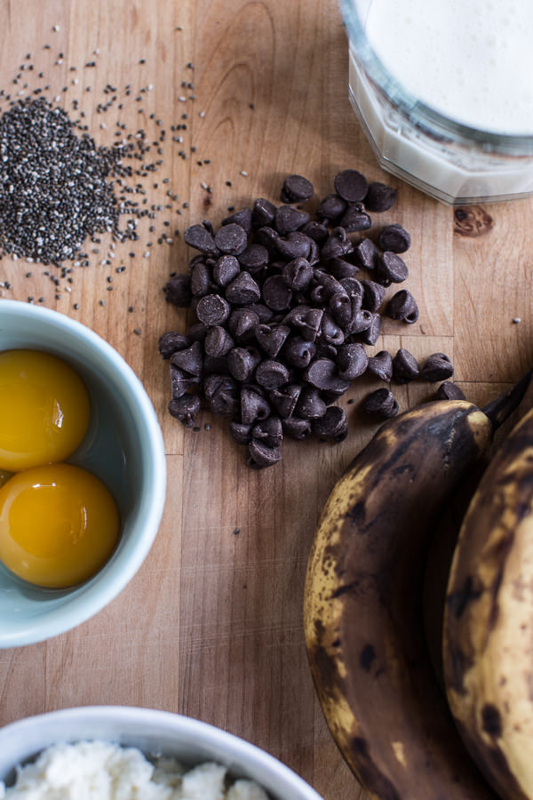 sweetoothgirl:  Ricotta Chocolate Chip Banana and Chia Pancakes