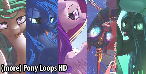 (More) Pony Loops HD13 animated loops in 1280 x 1656 near loss-less hd webm format.