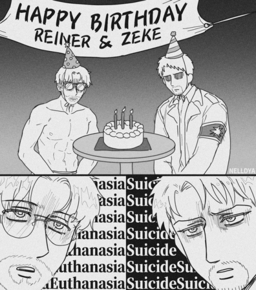 Happy birthday Reiner &amp; Zeke!I’m GLAD you two came into our lives, our treasure(hehehe)