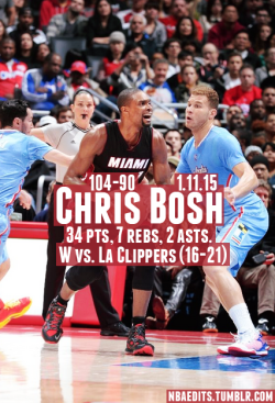 nbaedits:  Chris Bosh - 1.11.15 - W vs. Los Angeles Clippers 