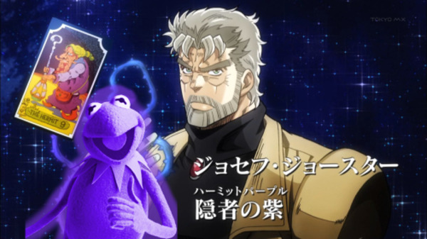 sexygonfreecss:  Joseph Joestar’s stand: Kermit Purple! 