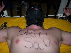 skinslavepig:  me, csblacky@arcor.de , http://skinslavepig.tumblr.com/ jockpig:  mein goiler skinsaubruder…geklammerte titten…pralles gehänge my hot skinpigbrother….clamped tits….huge bulge  