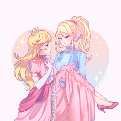 brookietf:himacchi:Samus x Peach commission for @lady–peaches ! ( ˘ ᵕ ˘♡)So much love in their eyes!