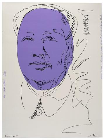 Andy WarholMao (wallpaper) (F./S. II.125A), 1974Screenprint in colors on wallpaper, signed in black 