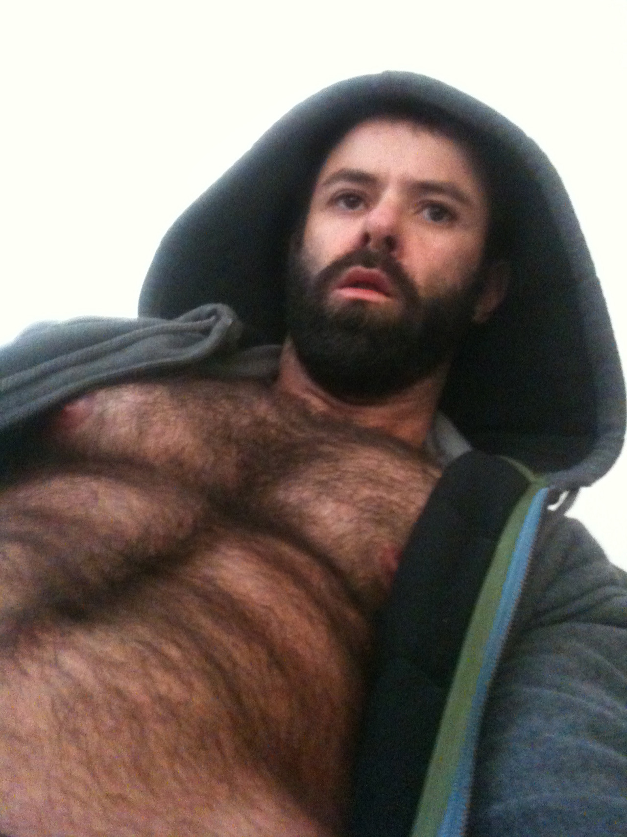 sexyhairybrazilian:  love when its a little cold and my nipples get hard