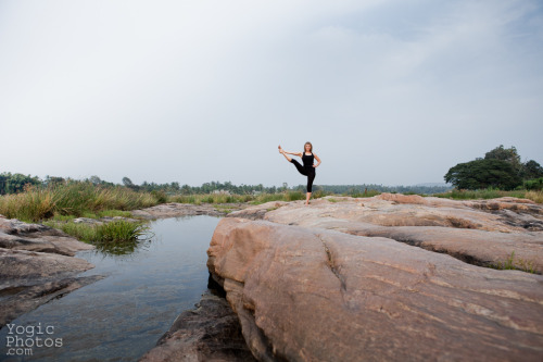 Aga on the banks of the Cavery River, Karnatka, India. Aga runs Ashtanga Yoga Manchster Christine He