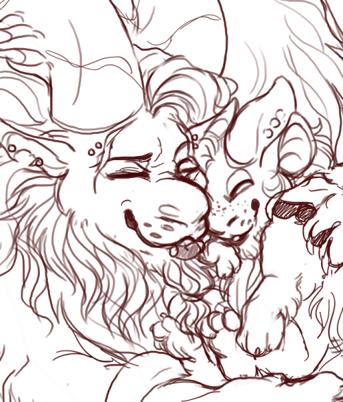 gainstrive:here’s another doodle of Gain and Maelid because babbu tundras + big doting papas are bes