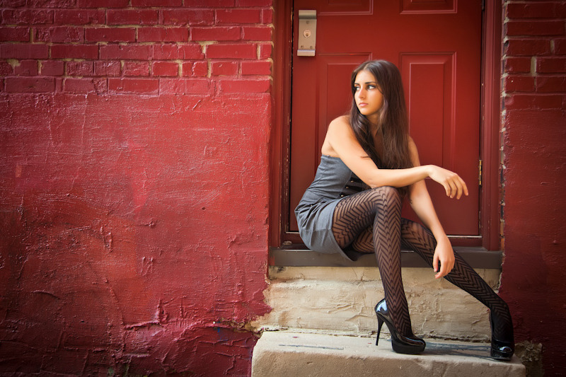 tightsobsession:  Grey evening dress with high heels and black tights.