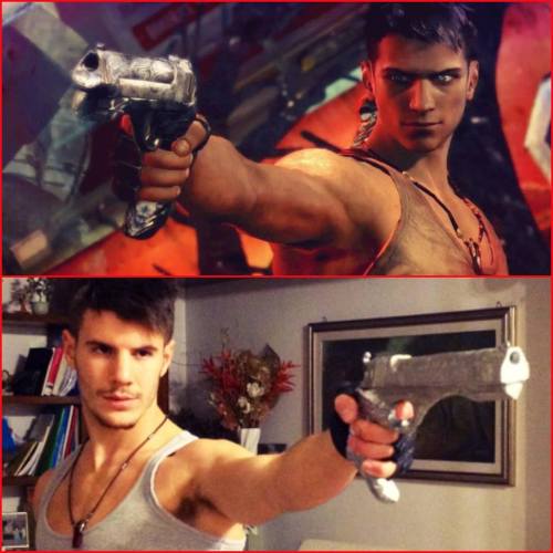 gaymerwitattitude:  Gaymers behold, The Real Live “Dante from DmC”! This Cosplayer is absolutely awesome and really has pulled off Dante’s look very well. His name is “Giulio Nardozzi“ and he’s from Italian descent and he’s really hot. Besides
