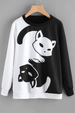 oliviaqueenus:  Good Quality TopsCat Sweatshirt