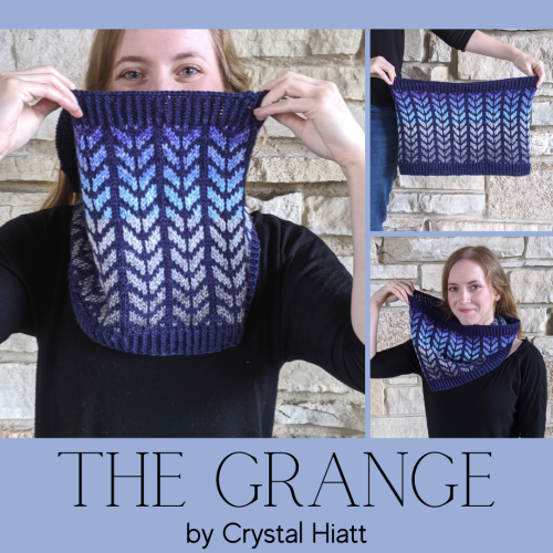 Coming this Friday! The Grange Cowl Yarn Pack is a simple yet clever design that creates a charming 