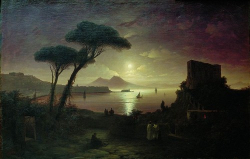 The Bay of Naples on a Moonlit Night, Ivan Aivazovsky, 1842